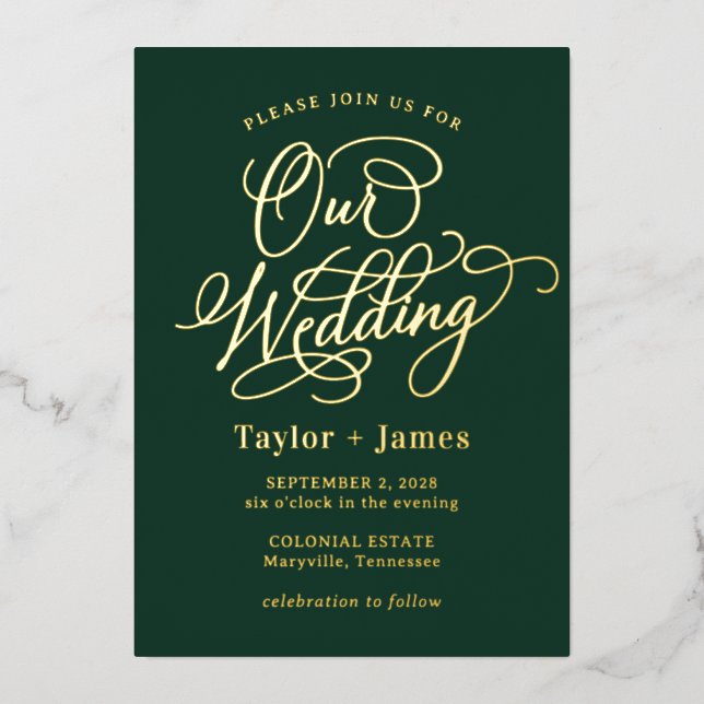 Special Day REAL FOIL Elegant Wedding Invitation (Front)