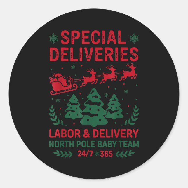 Special Deliveries Labor And Delivery Baby Nurse C Classic Round Sticker (Front)