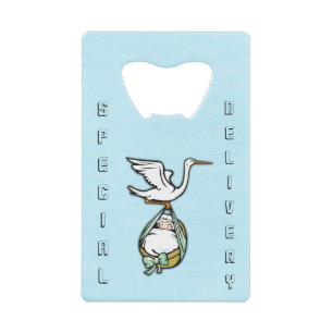 Special Delivery Baby Boy Credit Card Bottle Opener