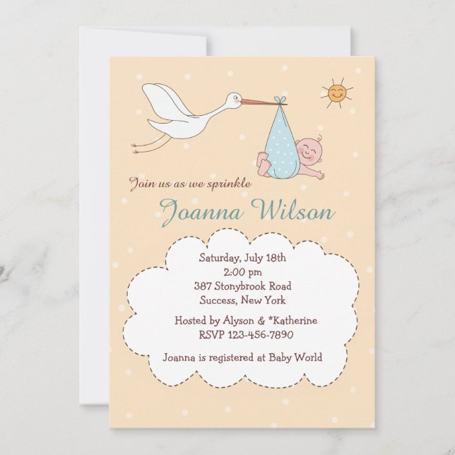 Special Delivery Baby Boy Sprinkle Invitations (Front)