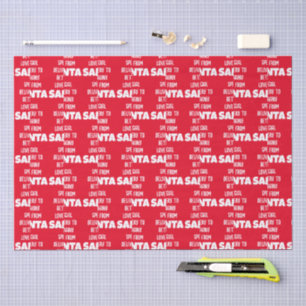 Special Delivery Child Name From Santa Red White Tissue Paper