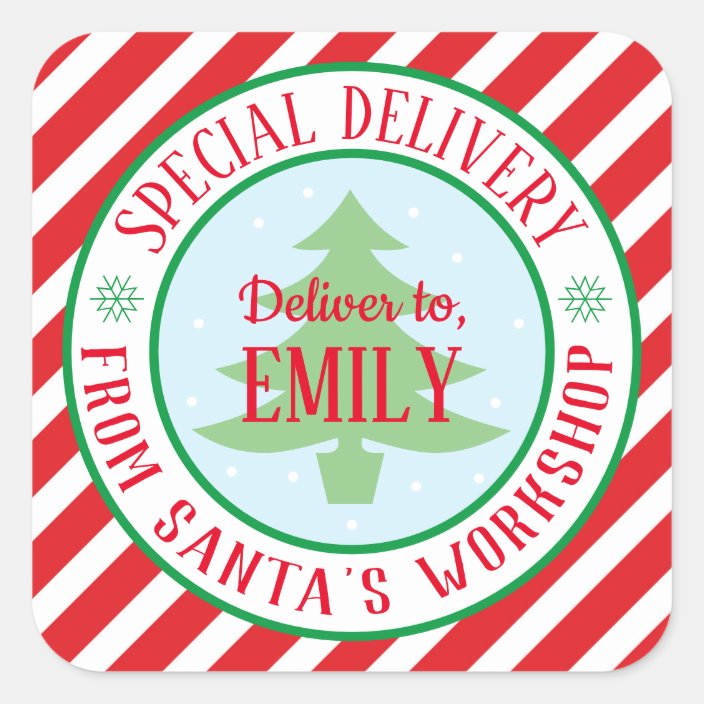 Special delivery Christmas sticker Zazzle.ca