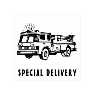 special delivery Fire Engine Rubber Stamp