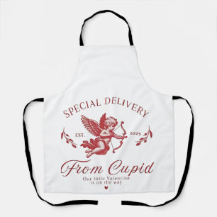 Special Delivery from Cupid Valentine Pregnant Mom Apron