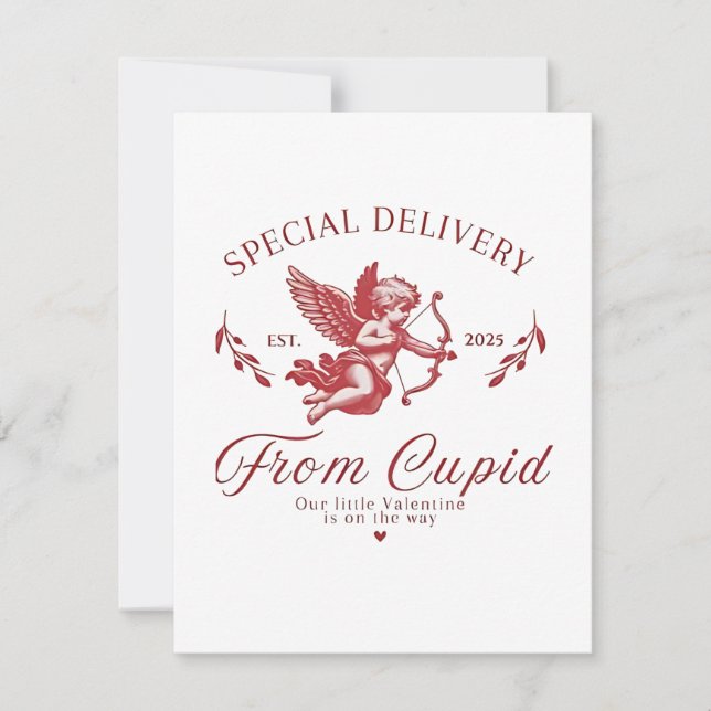Special Delivery from Cupid Valentine Pregnant Mom Card (Front)