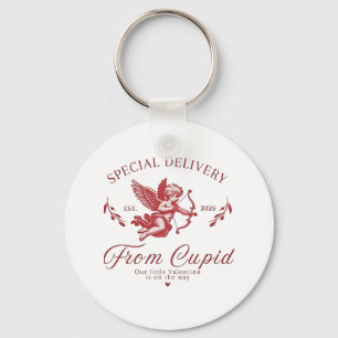 Special Delivery from Cupid Valentine Pregnant Mom Keychain