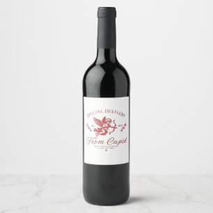 Special Delivery from Cupid Valentine Pregnant Mom Wine Label