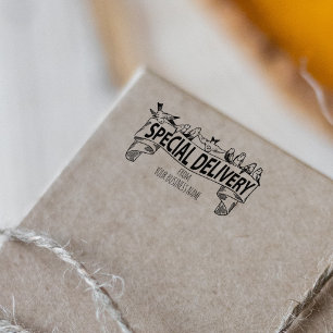 Special Delivery From, Custom Business Packaging Rubber Stamp