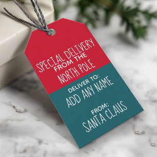 Special Delivery From North pole and Santa Claus Gift Tags