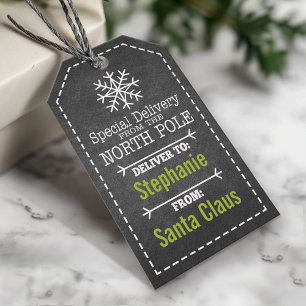 Special Delivery From North pole and Santa Claus Gift Tags