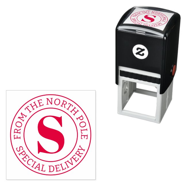 Special Delivery from North Pole custom monogram Self-inking Stamp (In Situ)