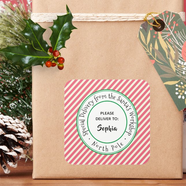 Special Delivery from North Pole Santa's Gift Square Sticker (Creator Uploaded)