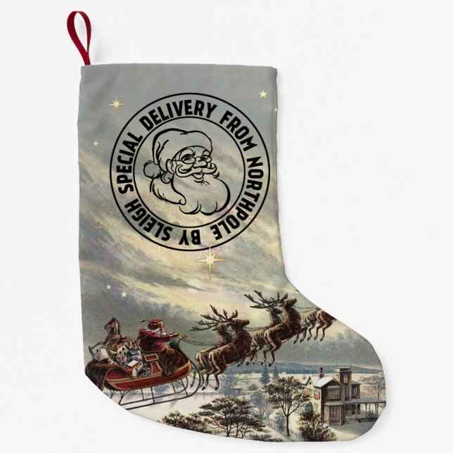Special Delivery from NorthPole by Sleigh Stocking (Front)