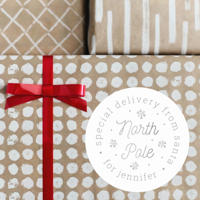 Special Delivery From Santa North Pole Christmas Classic Round Sticker (Creator Uploaded)