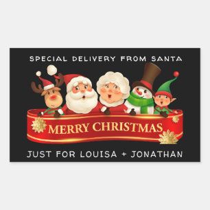 Special Delivery From Santa Red Christmas CUTE Sticker