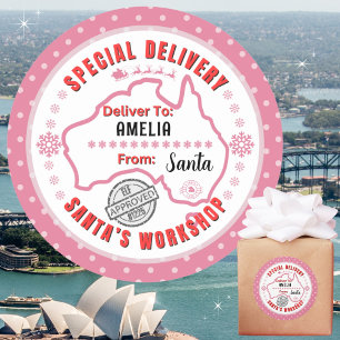 Special Delivery from Santa to Child in Australia Classic Round Sticker
