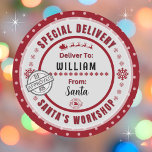 Special Delivery from Santa to Child Present Label<br><div class="desc">*** Recommend the 3" stickers for this adorable and cute To and From special delivery from Santa gift sticker tag. It's also easier to write on the Matte finish.*** Make your Christmas gifts stand out with these fun colourful & personalized sticker labels. The design features a Special Delivery theme from...</div>