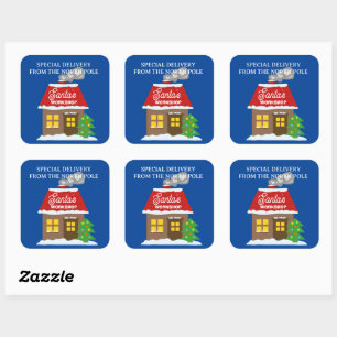 Special delivery from Santa's North Pole workshop Square Sticker