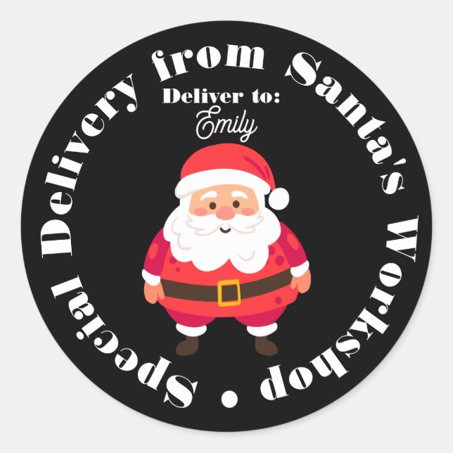 Special Delivery from Santa's Workshop Classic Round Sticker (Front)