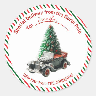 Special Delivery from the North Pole  Classic Round Sticker