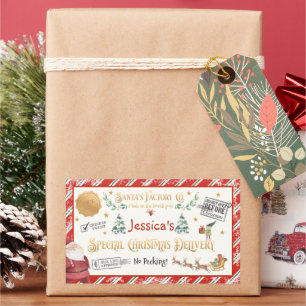 Special Delivery From The North Pole Personalized Sticker