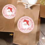 Special Delivery From The North Pole Santa Claus Classic Round Sticker<br><div class="desc">Cute special delivery from the North Pole Christmas sticker design. We've illustrated this cute Santa Claus sticker. The perfect touch to add to your holiday gifts. Designed by Moodthology Papery</div>