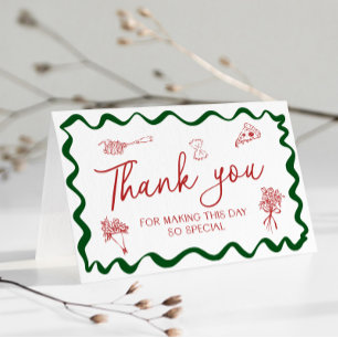 Special Delivery Italian Pizza Baby Shower Thank You Card