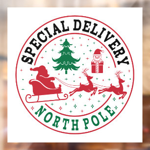 Special delivery North Pole Christmas Window Cling