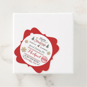 Special Delivery North Pole Santa, Custom Name Favour Tags