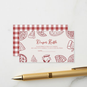 Special delivery, pizza baby shower diaper raffle enclosure card