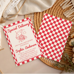 Special Delivery Pizza Baby Shower Invitation
