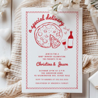 Special Delivery Pizza Baby Shower Invitation