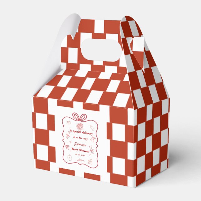 Special Delivery Pizza Baby Shower Party Favor Box (Front Side)