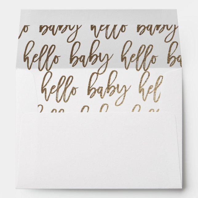 Special delivery script hello baby gold envelopes (Back (Bottom))
