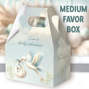 Special Delivery Stork Boy Baby Shower Medium Favor Box