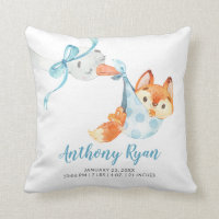 Special Delivery Stork Fox Baby Birth Stats