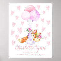 Special Delivery Stork Fox Baby Stats