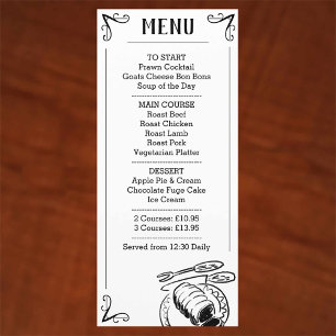 Special Dinner Menu Description.