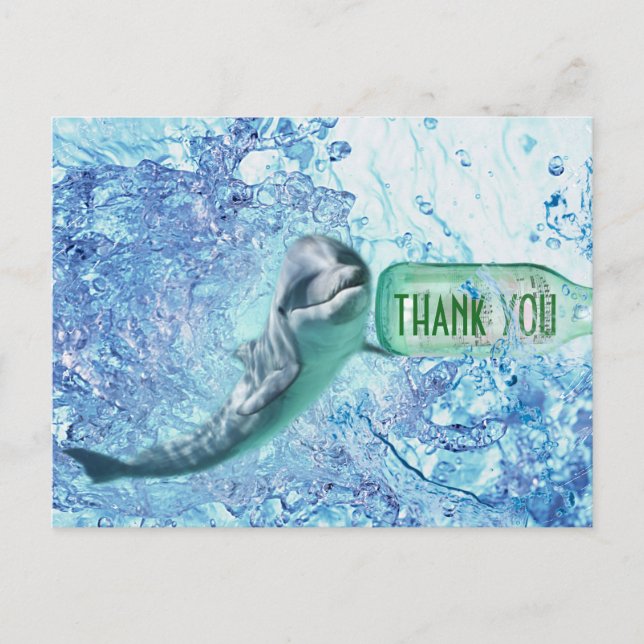 Special Dolphin Water Thank You Postcart Postcard (Front)