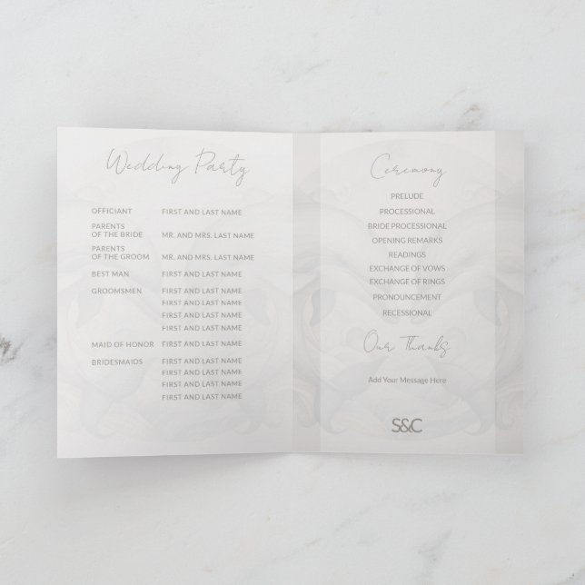 Special Dolphin Wedding Folded Program (Inside)