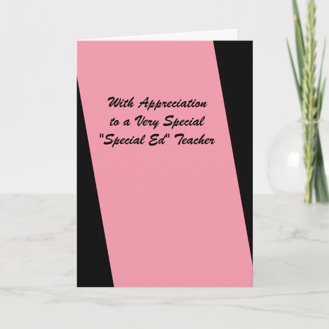 Special Ed Teacher Thank You Pink (Front)