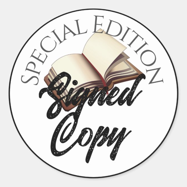 Special Edition Signed Copy White Classic Round Sticker (Front)