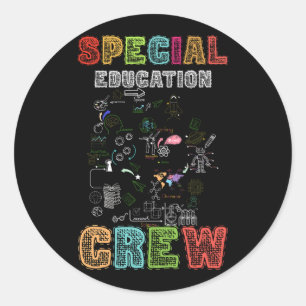 Special Education Crew Teacher Science Chemical Ec Classic Round Sticker