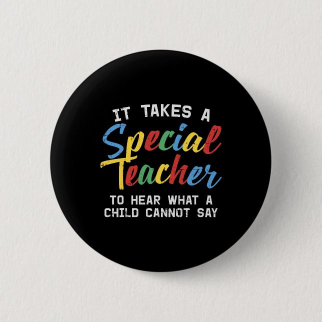 Special Education Teacher Cute Autism Awareness Gi 2 Inch Round Button (Front)