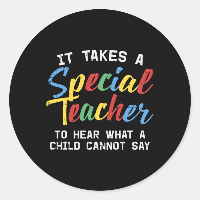 Special Education Teacher Cute Autism Awareness Gi Classic Round Sticker (Front)