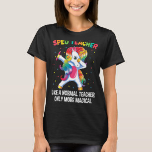 Special Education Teacher Dabbing Unicorn Back To T-Shirt