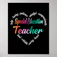 Special Education Teacher Heart Word Cloud