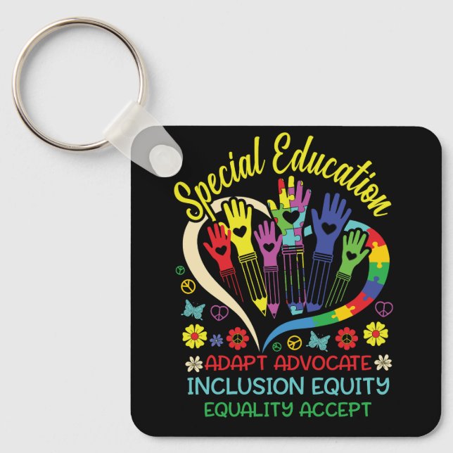 Special Education Teacher Inspirational SPED Teach Keychain (Front)
