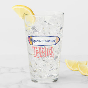 Special Education Teacher Pencil Design Glass