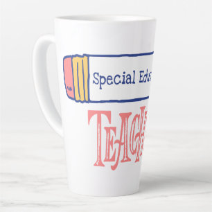 Special Education Teacher Pencil Design Latte Mug
